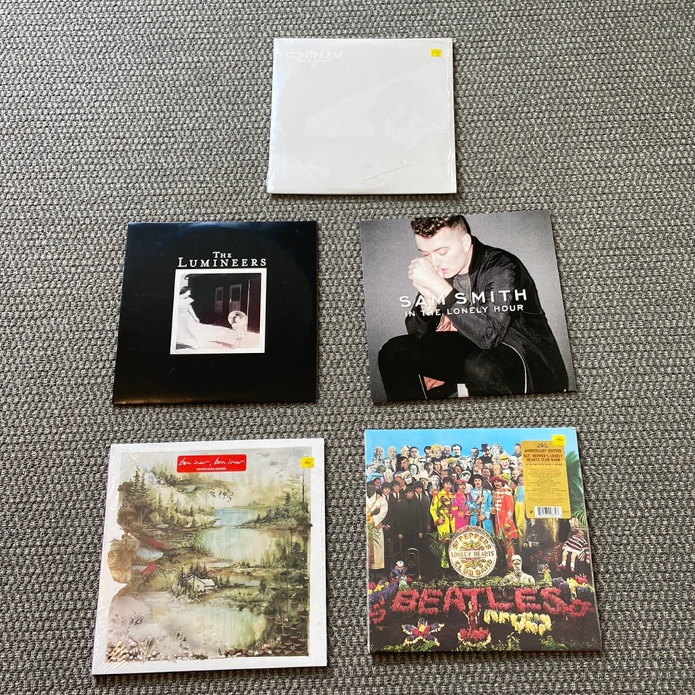 Brand new vinyl records -John Mayer, Bon Iver, The Beatles, Lumineers, Sam Smith